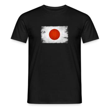 Drapeau Japon Noir Vintage Asie Soleil Levant Pays J - T-shirt homme - noir - Devant - AI Model Male 178 light (178cm)