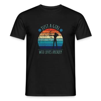 Chemise Archer juste une fille qui aime la chasse à l'arc - T-shirt homme - noir - Devant - AI Model Male 178 light (178cm)