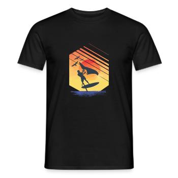 Idée cadeau Wing Foiling Surfing Surfer - T-shirt homme - noir - Devant - AI Model Male 178 light (178cm)