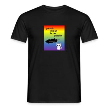 graphic design is my passion - Designer Profi - Männer T-Shirt - Schwarz - Vorne - AI Model Male 178 light (178cm)
