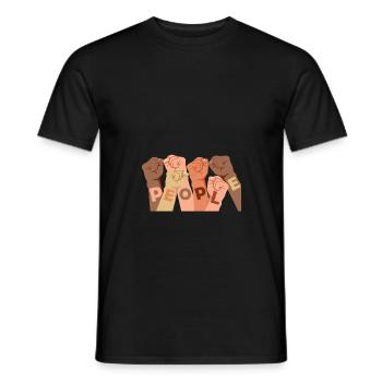 Contre le racisme Égalité Paix contre les nazis - T-shirt homme - noir - Devant - AI Model Male 178 light (178cm)