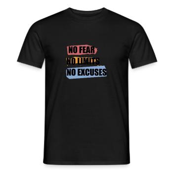 No Fear No Limits No Excuses - Männer T-Shirt - Schwarz - Vorne - AI Model Male 178 light (178cm)