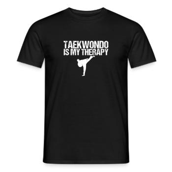 Taekwondo Is My Therapy - Men's T-Shirt - black - Front - AI Model Male 178 light (178cm)