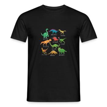 Types de dinosaures Graphiques Dino T-Rex Boys Dinos - T-shirt homme - noir - Devant - AI Model Male 178 light (178cm)
