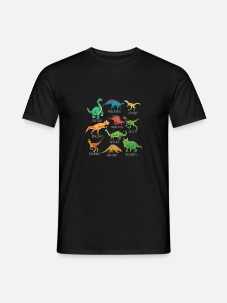 Dinosaur Types Graphics Dino T-Rex Boys Dinos - Men's T-Shirt - black