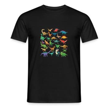 Types de dinosaures Graphiques Dino T-Rex Boys Dinos - T-shirt homme - noir - Devant - AI Model Male 178 light (178cm)
