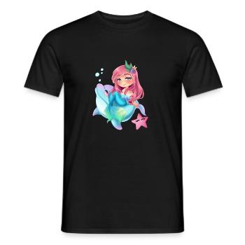 Mermaid Riding Dolphin Pour Femme Enfants Cute Mermaid - T-shirt homme - noir - Devant - AI Model Male 178 light (178cm)