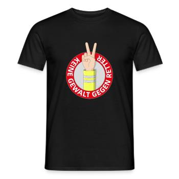 No violence against rescuers - Men's T-Shirt - black - Front - AI Model Male 178 light (178cm)