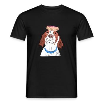 Chien Donut Dream - T-shirt homme - noir - Devant - AI Model Male 178 light (178cm)