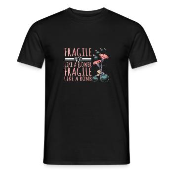 Fragile Like A Flower Fragile Like A Bomb-Feminism - Men's T-Shirt - black - Front - AI Model Male 178 light (178cm)