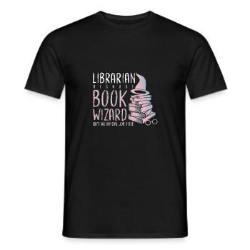 Librarian library read book books work - Men's T-Shirt - black - Front - AI Model Male 178 light (178cm)