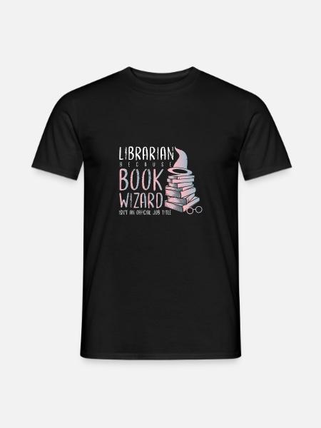Biblioteka biblioteczna czyta książki książkowe - Mænd T-shirt - sort