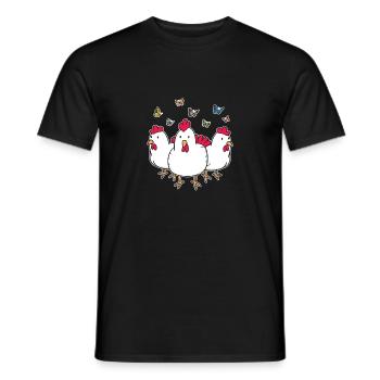 Chicken chickens farm - Men's T-Shirt - black - Front - AI Model Male 178 light (178cm)