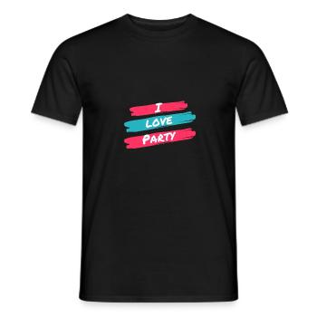 J'aime la fête - T-shirt homme - noir - Devant - AI Model Male 178 light (178cm)