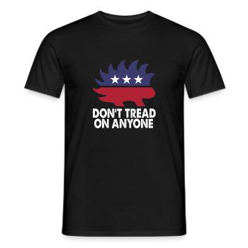 Dont Tread On Anyone Porcupine Libertarian Humor F - Men's T-Shirt - black - Front - AI Model Male 178 light (178cm)