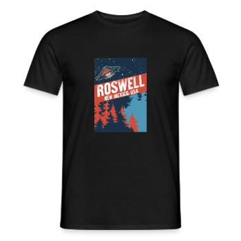 Roswell New Mexico USA Théories du complot Fun Gif - T-shirt homme - noir - Devant - AI Model Male 178 light (178cm)