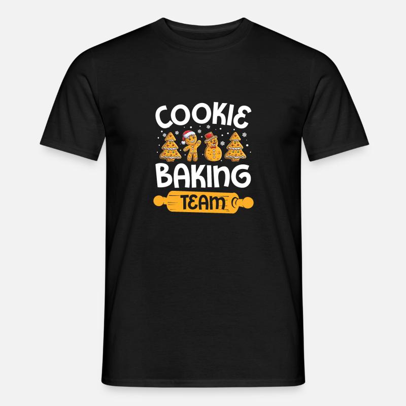 Back Team Bakers Christmas Cookie Baking Gingerbread - Men’s T-shirt - black