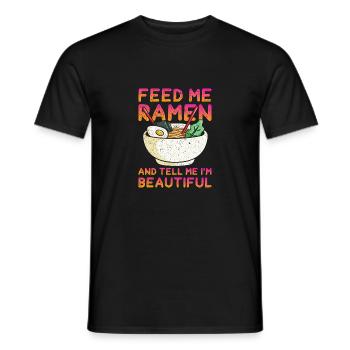 Rame food chopsticks - Men's T-Shirt - black - Front - AI Model Male 178 light (178cm)