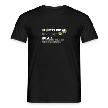 Beer lover. Funny hop hoptimism - Men's T-Shirt - black - Front - AI Model Male 178 light (178cm)