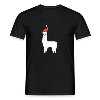 Christmas alpaca - Men's T-Shirt - black - Front - AI Model Male 178 light (178cm)