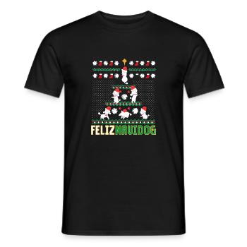 Poodle Feliz Navidog Merry Chritsmas - T-shirt homme - noir - Devant - AI Model Male 178 light (178cm)