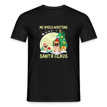 Carlin moi en attendant le Père Noël - T-shirt homme - noir - Devant - AI Model Male 178 light (178cm)