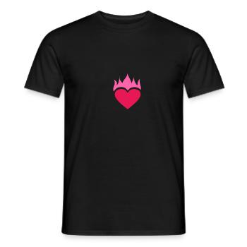 Coeur d'amour chaud flammes cadeau de la saint-valentin - T-shirt homme - noir - Devant - AI Model Male 178 light (178cm)