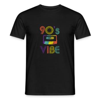 90's VIBE - Men's T-Shirt - black - Front - AI Model Male 178 light (178cm)