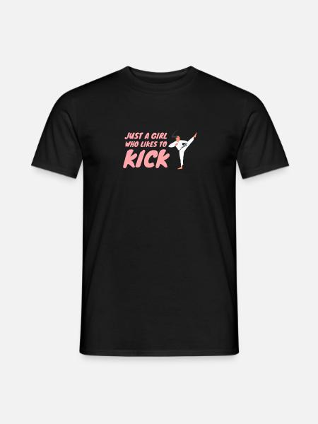 Just A Girl Who Likes To Kick Karate Taekwondo MMA - Men's T-Shirt - black