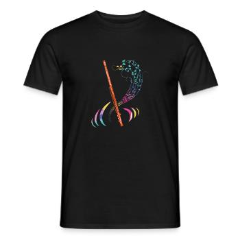 flute - Men's T-Shirt - black - Front - AI Model Male 178 light (178cm)
