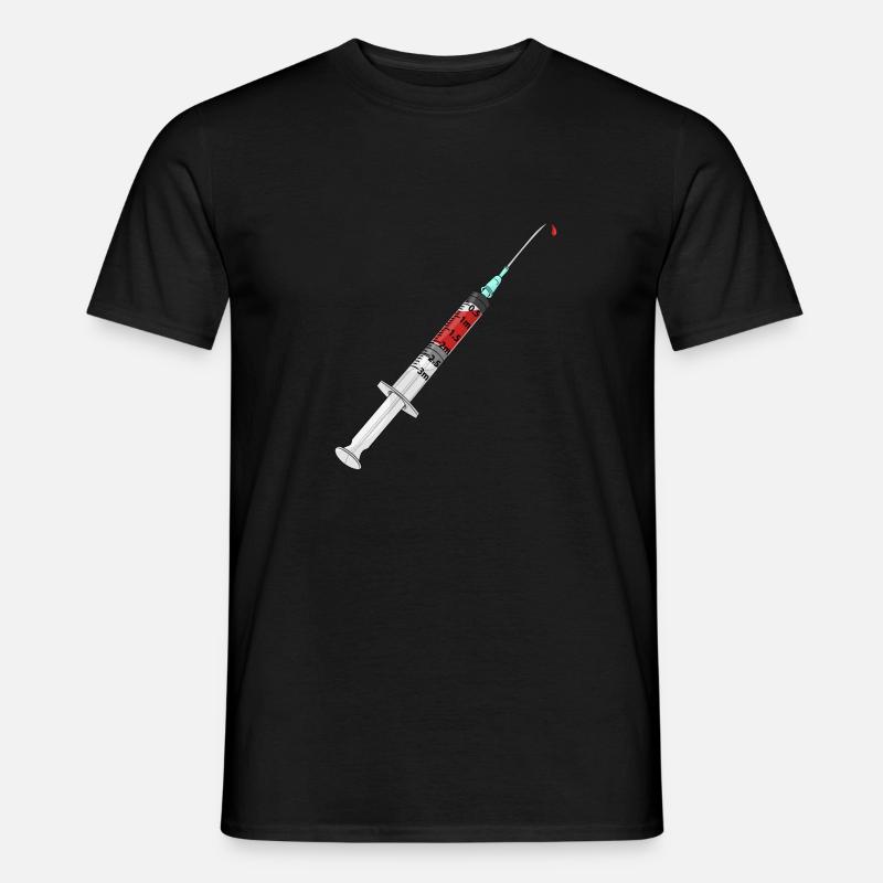 Spritze Impfung Arzt Patient Syringe Blut Doktor - Männer T-Shirt - Schwarz