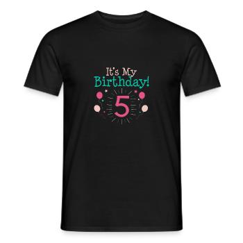 It's My 5th Birthday Gift 5 Year Old Gifts Fifth B - Men's T-Shirt - black - Front - AI Model Male 178 light (178cm)