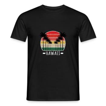 Palmiers Rétro Vintage Hawaii - T-shirt homme - noir - Devant - AI Model Male 178 light (178cm)