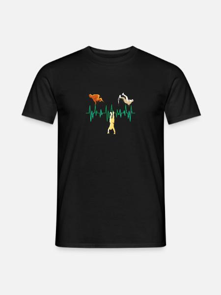Parkour Heartbeat Freerun Training Traceur - Männer T-Shirt - Schwarz
