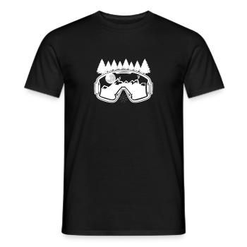 Lunettes ski snowboard montagne lune forêt hiver - T-shirt homme - noir - Devant - AI Model Male 178 light (178cm)