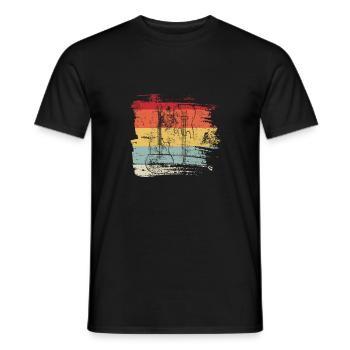 Retro Gitarren E-Gitarre klassische Gitarre - Männer T-Shirt - Schwarz - Vorne - AI Model Male 178 light (178cm)