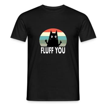 kot fluff you katze cat - T-shirt homme - noir - Devant - AI Model Male 178 light (178cm)