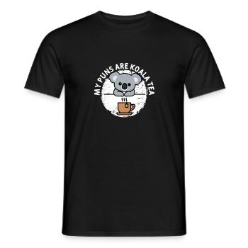Mes jeux de mots sont du thé au koala - T-shirt homme - noir - Devant - AI Model Male 178 light (178cm)