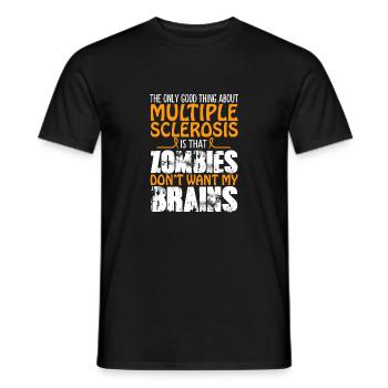 Multiple Sclerosis Awareness Zombies Don't Want My - Men's T-Shirt - black - Front - AI Model Male 178 light (178cm)