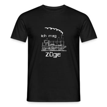 Ich mag Züge - Männer T-Shirt - Schwarz - Vorne - AI Model Male 178 light (178cm)