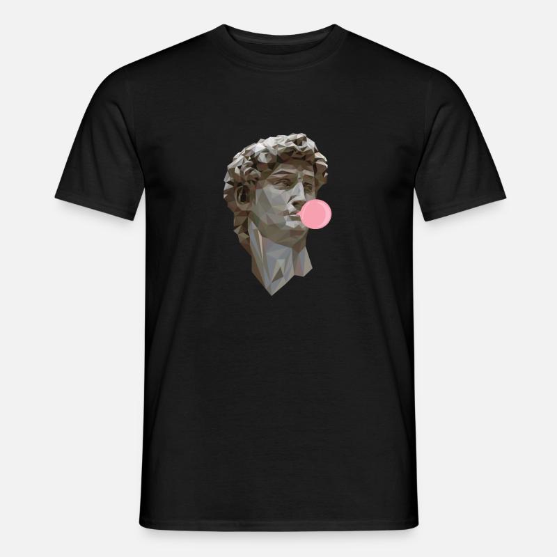 DAVID MICHELANGELO mit Kaugummi Statue Kunst - Männer T-Shirt - Schwarz