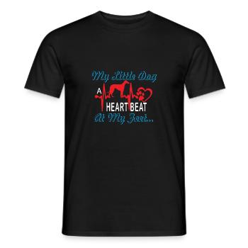 My little dog - Heartbeat. - Men's T-Shirt - black - Front - AI Model Male 178 light (178cm)
