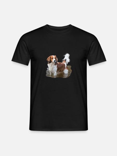 Kooikerhondje in the water dog - Men's T-Shirt - black