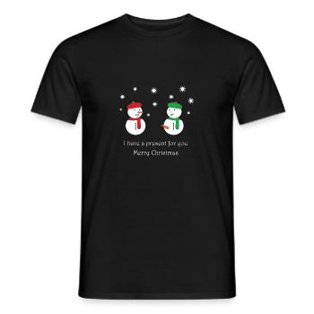 Perverted snowmen with Christmas greetings - Men's T-Shirt - black - Front - AI Model Male 178 light (178cm)