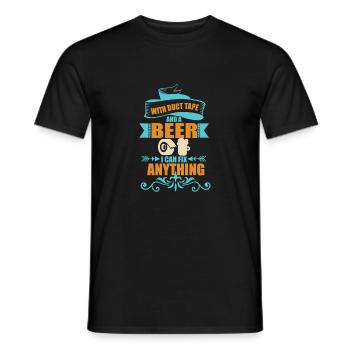 Fun fun with beer - Men's T-Shirt - black - Front - AI Model Male 178 light (178cm)