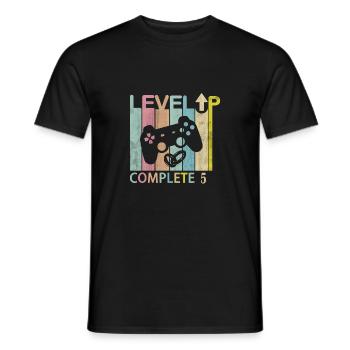 Level Up Complète 5 mariage Anniversary joueur - T-shirt homme - noir - Devant - AI Model Male 178 light (178cm)