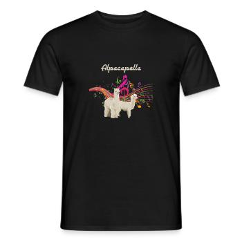 Cute And Funny Alpaca Alcapella Musician Gift - Männer T-Shirt - Schwarz - Vorne - AI Model Male 178 light (178cm)