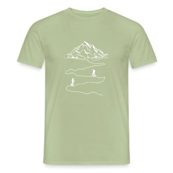 Tourenski Skitour Ski Geschenk - Männer T-Shirt - Sage - Vorne - AI Model Male 178 light (178cm)