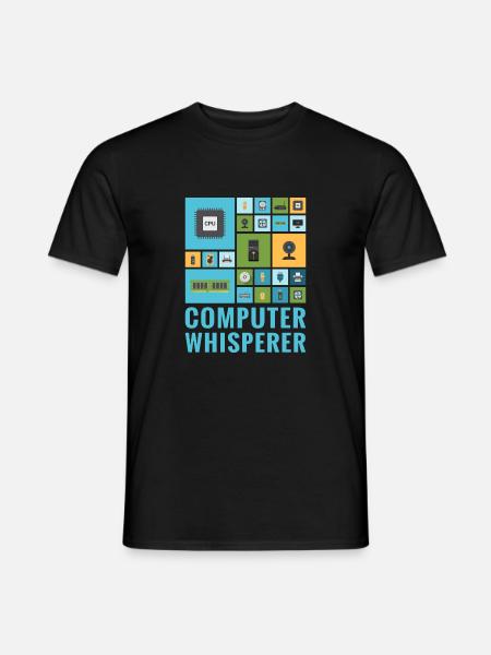 Computer Whisperer Lustiger IT Tech Support Helpdesk - Männer T-Shirt - Schwarz
