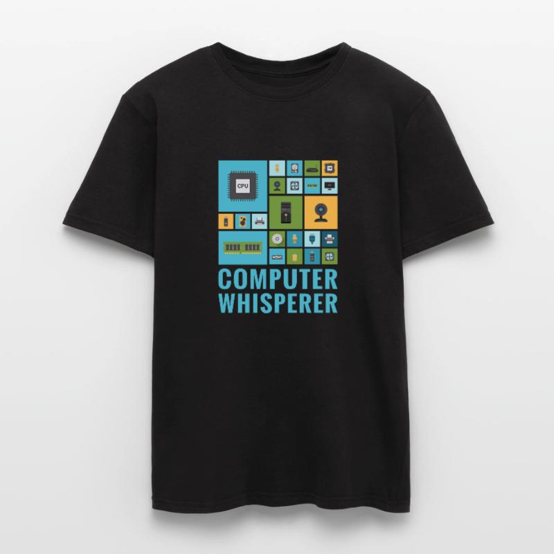 Computer Whisperer Funny IT Tech Support Help Desk Men’s T-shirt